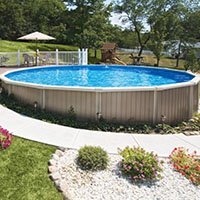 above ground pool on sloped yard